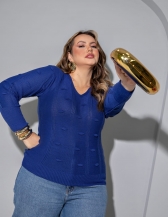 Blusa decote v pituca 065 - Royal