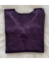 Blusa decote v com botão na manga 0437 - Carbono