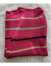 Casaco longo listra colorida 069 - Pink