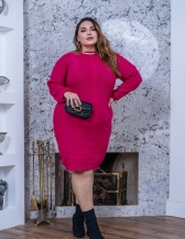 Vestido colmeia manga longa modal 074 - Pink