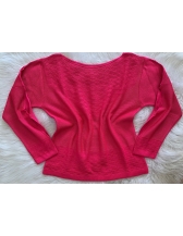 Blusa canoa detalhe aberto na manga 0137 - Pink flash