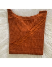 Blusa trança diagonal 071 - Telha