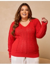 Blusa decote v pipoca 0443 - Coral