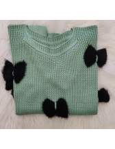 Blusa canoa lacinho de pelo 0121 - Verde fosco